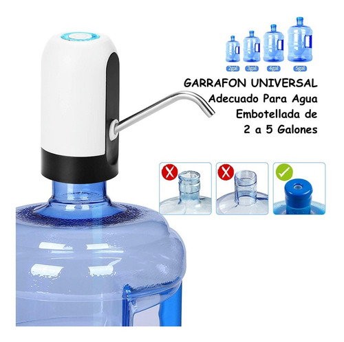 Dispensador De Agua Garrafón Recargable Eléctrico Usb