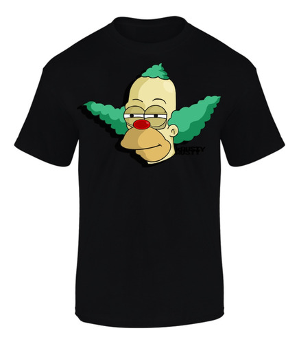 Camiseta Manga Corta Krusty Payaso Simpson Series Black