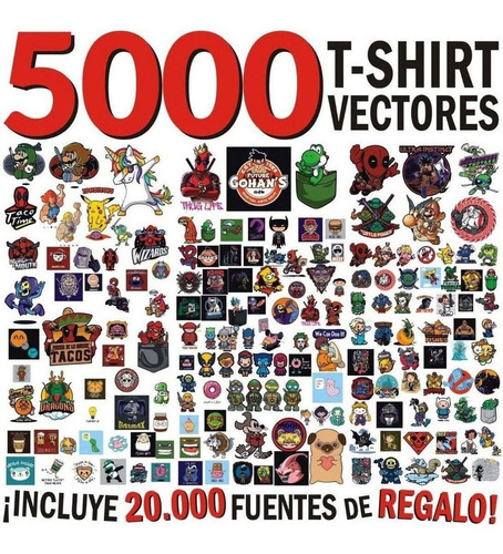 Pack De 5000 Vectores Premium De Polera Sublimar Serigrafía