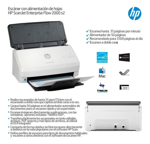 Escáner Scanner Hp Scanjet Pro 2000 S2 35ppm Duplex | Envío gratis