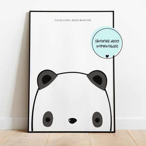 Kit 4 Láminas Decorativas Osos Bonitos Nórdicos
