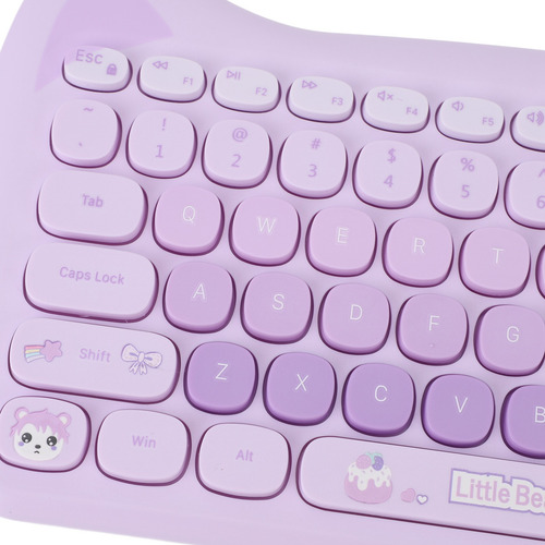 Mouse Sem Fio 2.4g, Teclado De 84 Teclas E Conjunto De 4 Tec