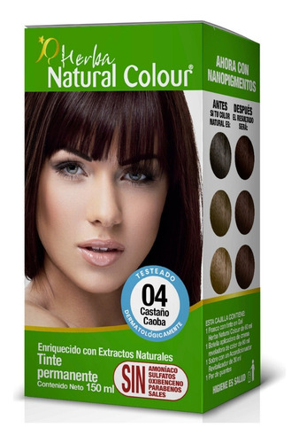 Tinte Cabello Sin Amoniaco Sin Parabenos Extractos Naturales Castaño Caoba 3 Pack