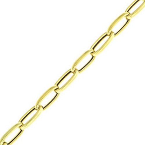 Pulseira Em Ouro 18k Elos Ovais Oca 19cm 4.1 Mm