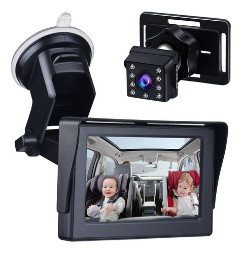 Cámara De Monitor 1080p Baby 4.3 Car Baby Espejo Ancho De Co