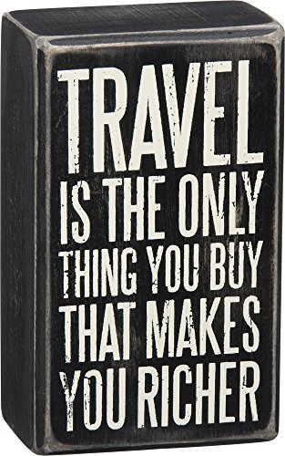 Señales - Box Sign-travel Is, 3x5 Inches, Black, White