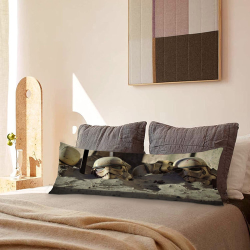 Cojin Almohada Larga Stormtrooper Cascos Desierto 35x100cm Diseño De La Tela Lisa