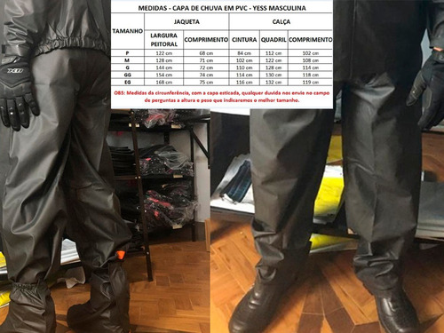 Calça De Chuva Em Pvc 100% Impermeável Moto Motoqueiro
