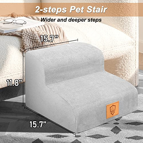 High Density Foam Dog Stairs 2 Tiers, Extra Wide Deep D...