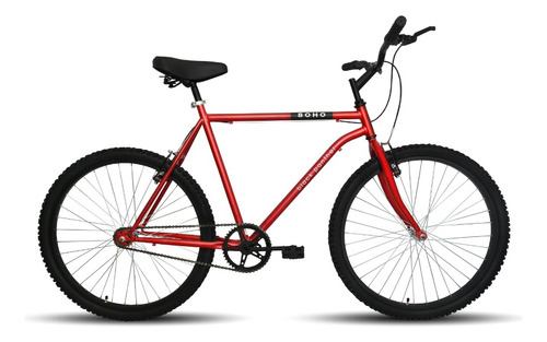 Bicicleta Urbana Caballero Boho Rodada 26 Color Rojo