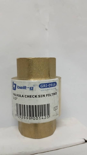 Valvula Check De 1/2 S/filtro Belt.gri-0916