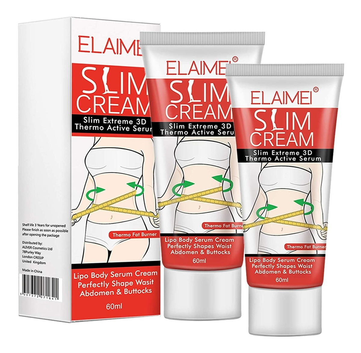 Crema Caliente (paquete De 2), Crema De Quema De Grasa Corpo Mercado
