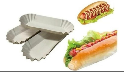 Imagen 3 de 5 de Canoa Bandeja Porta Completo/hot Dog Normal Carton 200uni