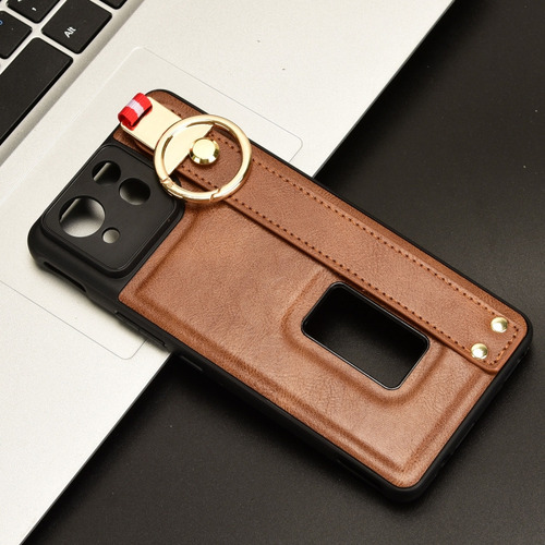 Para Funda De Piel Con Correa Marrón Para Asus Rog Phone 8