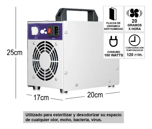Generador De Ozono 20 G/h