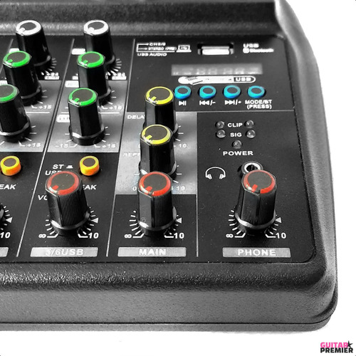 Consola Mixer 6 Canales Usb Bluetooth 16 Efectos Phantom Pro