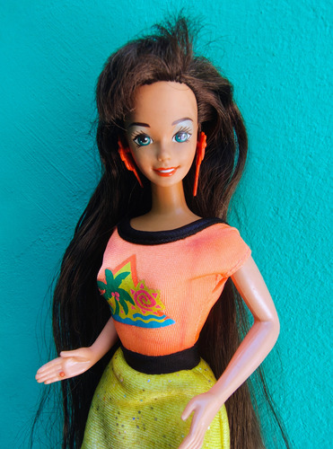 Barbie Glitter Hair Morocha Pelo Largo 90s (Usado)