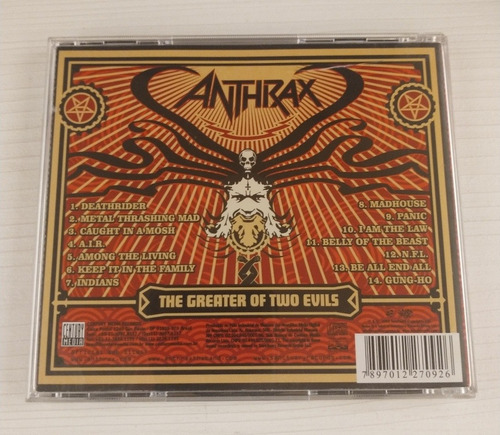 Cd Anthrax The Greater Of Two Evils Nacional (Usado)