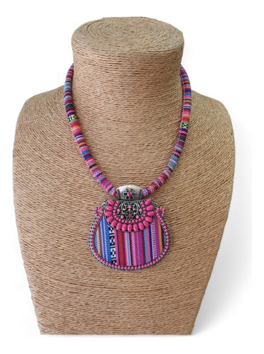 Collar Mujer Con Tela Artesanal