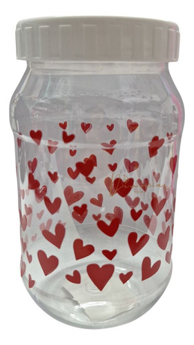 3 Vaso Trasparente Decorado Con Corazones Botella Amor Regal