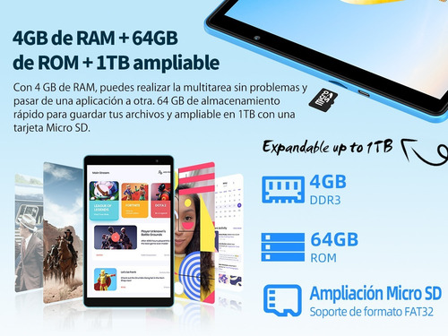 Tablet Teclast P25t 10.1 Hd 4gb+64gb Memoria Ram Android 12