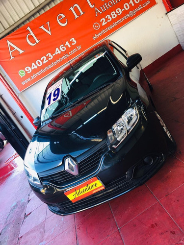 Imagem 2 de 10 de Renault Logan Authentique 1.0 Ano:2019 Preto Completo