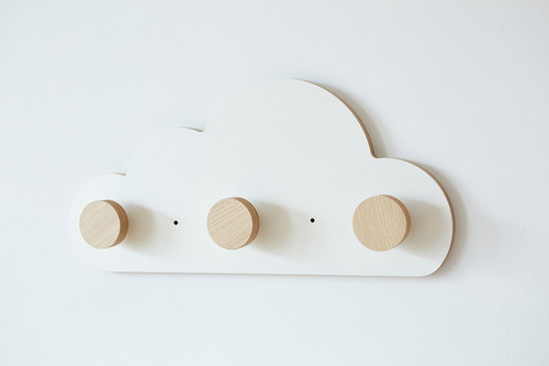 Imagen 6 de 10 de Perchero De Pared Nube Escandinavo Nordico Infantil