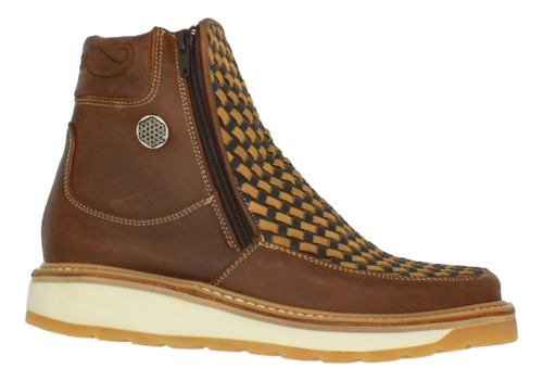 Bota + Cinto En Piel Original De Res Mod. Macho Color Chocom