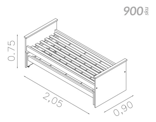 Imagen 7 de 8 de Cama Nido Con Carro Cama 1 Plaza Melamina Reforzada 900+