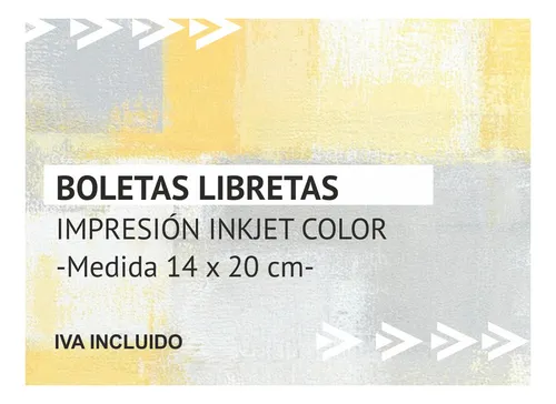 Boleta Libreta Autocopiante 14x20cm 5 Libretas Color