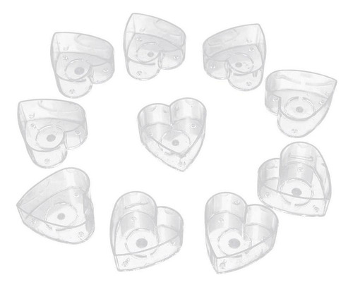 40 Piezas Amor Corazón En Forma De Plástico Transparente