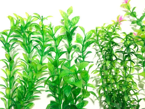 Imagem 3 de 6 de Plantas Artificiais Aquário Green Misto - 3un 20cm 3un 30cm