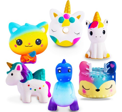 Juego De Juguetes De Unicornio Squishies - Pastel De Reno Gi