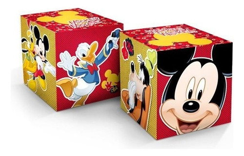 Cubo Decorativa Festa Mickey Mouse - 03 Unidades - Disney