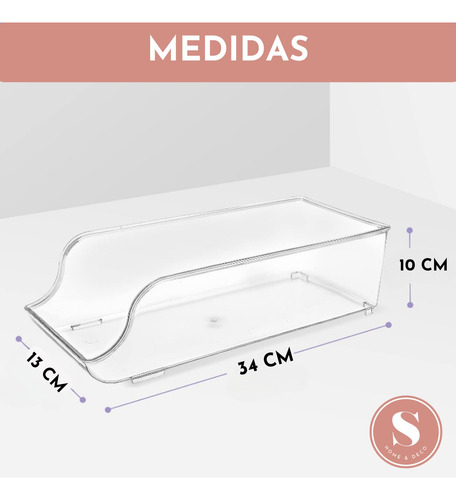 Organizador De Refrigerador Latas 13x10x34 Cm