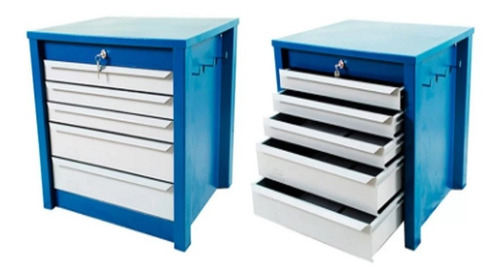 Imagem 1 de 4 de Gaveteiro De Ferramenta C/ 5 Gavetas Organizador Azul Fercar