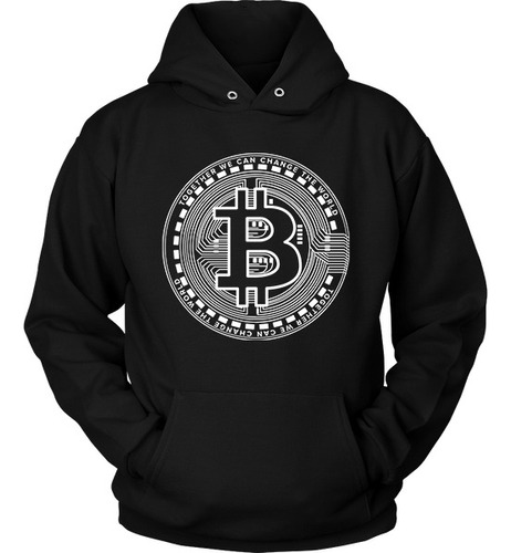 Sudadera Negra Bitcoin Bl M1- Adulto Niño