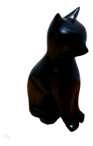 Gato Figura De Marmol Negro Fina Artesania Mexicana