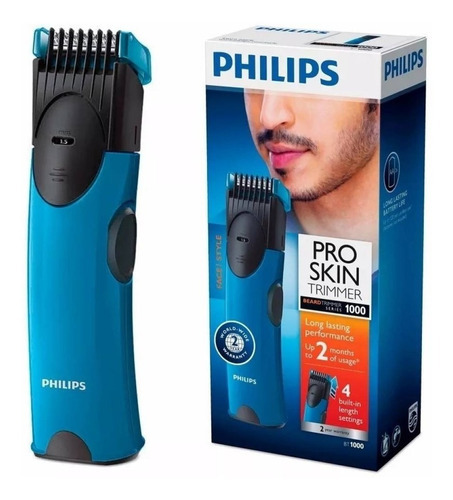 Recorta Barba Ideal Viajes Philips 4 Posiciones Bt1000 Color Azul