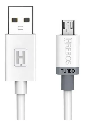 comprar Hrebos HS-71 Cabo Turbo 4.0a 2 Metros Micro-usb V8 Carregar Celular Dados Cor Branco