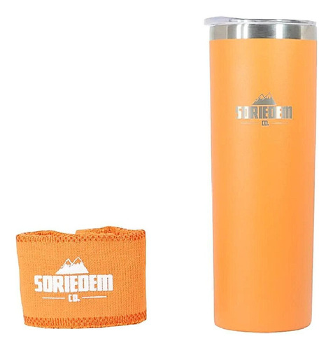 Copo Térmico Soriedem Aço Inox Skinny Orange - 591ml