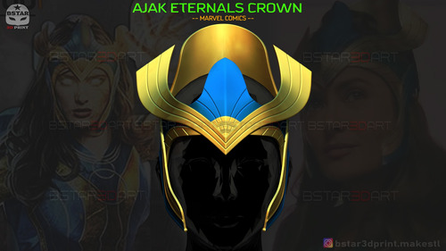 Ajak Crown  Salma Hayek Helmet  Eternals Marv- Arte Plastico
