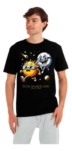 Playera Eclipse Solar 2024 Luna Diseño 22 Playeras Beloma