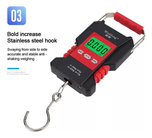 Balança Digital 50kg Guindaste Industrial Lcd Portátil