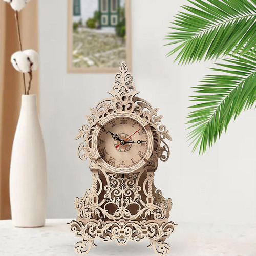 3d Wood Puzzle Clock Diy Craft Mechanical Clock Self