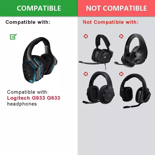 Almohadillas Para Auriculares Logitech (g935 Y Mas), Negros