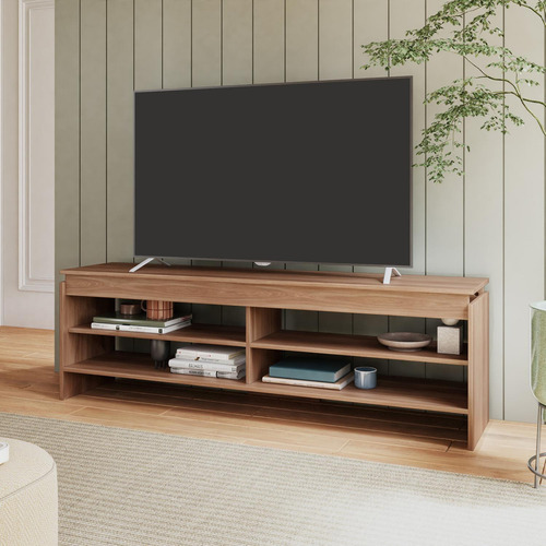 Mueble Mesa De Tv Con 4 Estantes, Estilo Moderno, De Madera Color Marrón