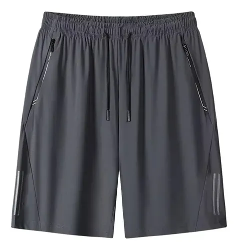 Short Masculino Bermuda 2 Bolsos Zíper Secagem Rápida Fina