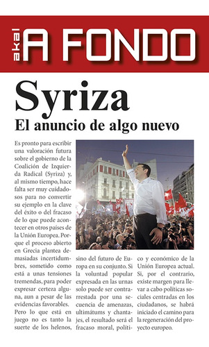 Syriza. El Anuncio De Algo Nuevo - Cuesta Marín, Antonio