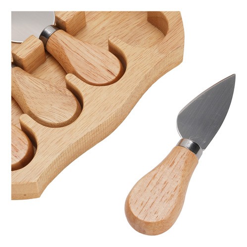 Set De Tablas Para Quesos Y Bandeja De Madera De Caucho